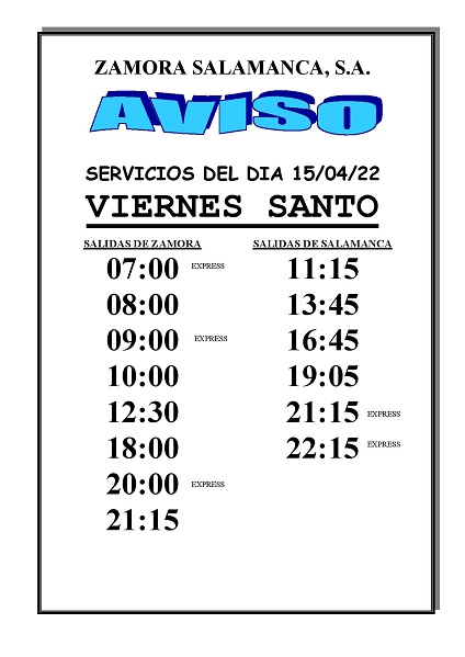 Horario Viernes Santo 2022