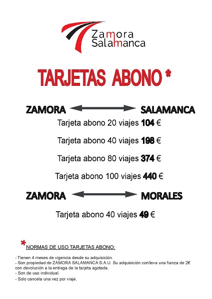 Nuevos precios Tarjetas Abono