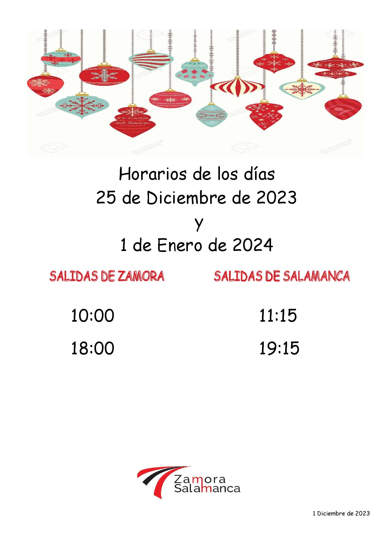 Horarios Navidad  2023